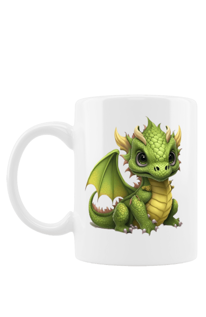 Чашка з принтом "Зелений Дракон". 2024, дракон, зелений, новий рік. futbolka.stylus.ua