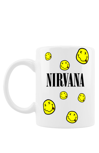 Чашка з принтом "Нірвана". Nirvana, альтернативний рок, гранж, курт кобейн, нірвана, панк рок, рок група, хард рок. futbolka.stylus.ua
