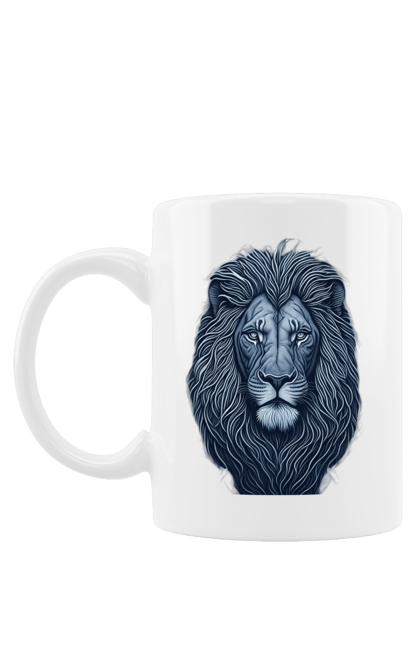 Чашка з принтом "Захоплююча ілюстрація величного лева". Велич, величний лев, лев. CustomPrint.market