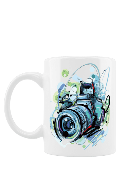 Чашка з принтом "Арт Фотоапарат". Камера, фотоапарат, фотограф. ART принт на футболках