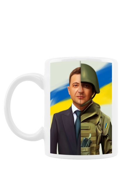 Чашка з принтом "Володимир Зеленський воїн". Війна, воїн, господь, життя, зелений, зсу, йди на хуй, російський корабель, росія, смерть, україна. Піно