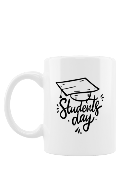 Чашка з принтом "День студента". День студента, з днем студента, студент, універ, шапка студента. futbolka.stylus.ua