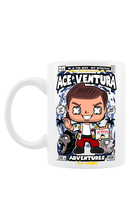 Чашка з принтом "Ace Ventura". Vindaje, вентура, джеймс керрі, ейс вентура, плівка, ретро, туз. Funkotee