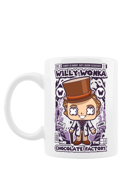 Чашка з принтом "Willy Wonka And The Chocolate Factory". Віллі, віллі вонка, вонка, плівка, фабрика, шоколад, шоколадна фабрика. Funkotee