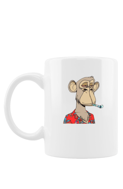 Чашка з принтом "Мавпа". Жарти, мавпа, мем, нфт, пальня, україна. CustomPrint.market