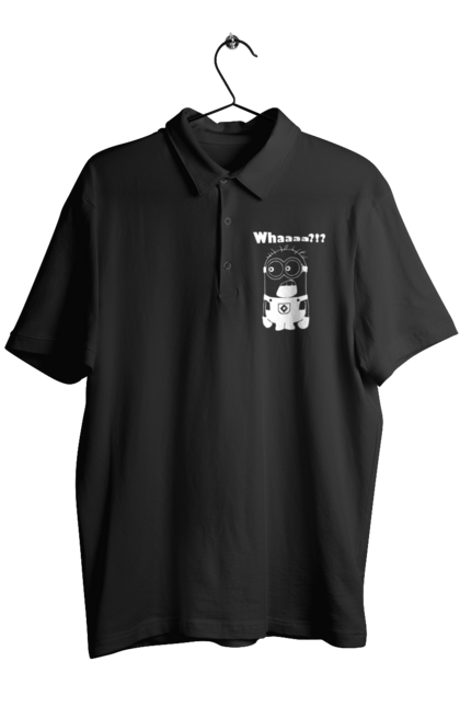 Поло чоловіче з принтом "Що, Білий Міньйон". Посіпака, що. CustomPrint.market
