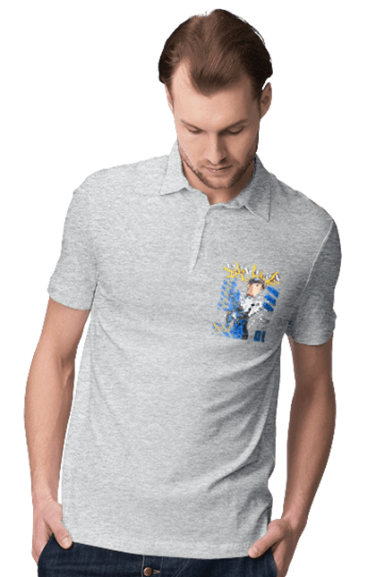 Поло чоловіче з принтом "Evangelion". Аніме, єва, євангеліон, манга, нерв. Funkotee