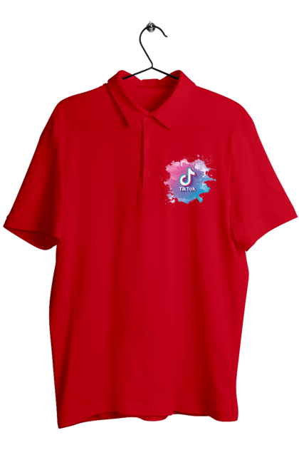 Поло чоловіче з принтом "Тік ток". Бренд, королева, корона, тик ток. CustomPrint.market