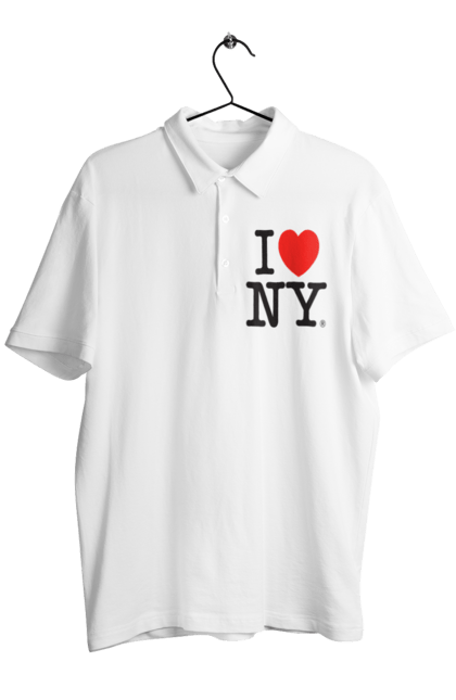 Поло чоловіче з принтом "Я люблю Нью Йорк". I love, i love ny, new york, нью-йорк, ньюйорк, я люблю. CustomPrint.market