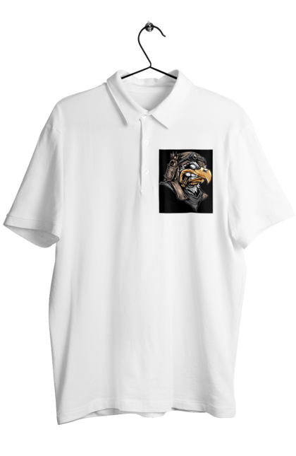 Поло чоловіче з принтом "Орёл". Злой, летчик, орел, птица, сигарета. CustomPrint.market