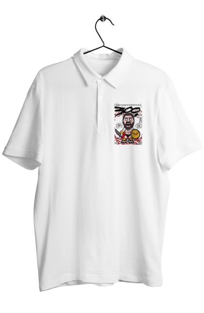 Поло чоловіче з принтом "Leonidas 300". 300, леонід, леонід 300, спарта. Funkotee