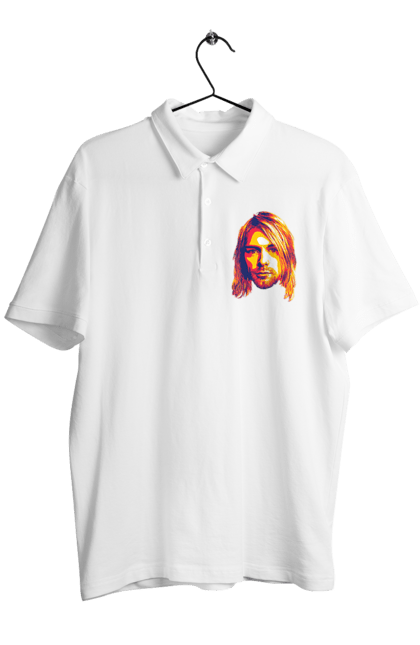 Поло чоловіче з принтом "Курт Кобейн". Cobain, kurt, kurt cobain, nirvana, гурт, кобейн, курт, курт кобейн, музика, нірвана. futbolka.stylus.ua