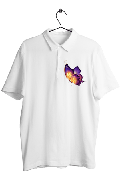 Поло чоловіче з принтом "Фіолетовий метелик". Метелик, фіолетова метелик. CustomPrint.market