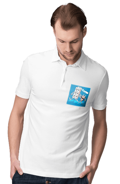 Поло чоловіче з принтом "Вессілля". Вессілля, розетка, фата, штепсель. CustomPrint.market