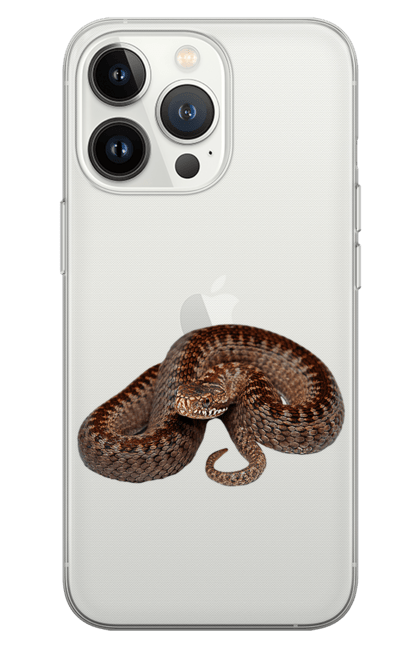 Чохол для телефону з принтом "Коричнева змія". Змія, коричнева змія, отрута, смерть. CustomPrint.market