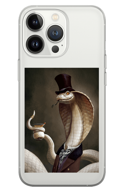 Чохол для телефону з принтом "Картина, граф змія". Анаконда, змія, картина, коктейль. CustomPrint.market