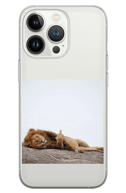 Чохол для телефону з принтом "Лев". Звірі, лев, лінь, природа, тварини. CustomPrint.market