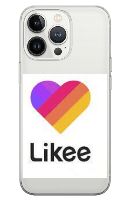 Чохол для телефону з принтом "Likee". З капішоном, з кишенями, колір білий, популярна, соцмережа. CustomPrint.market