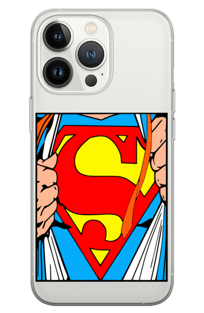 Чохол для телефону з принтом "Супермен". Емблема, кларк кент, комікс, криптоніт, мультперсонаж, супергерой, супермен, фільм. futbolka.stylus.ua