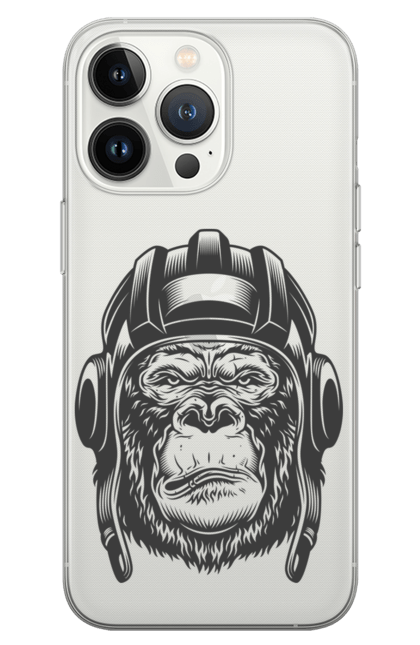 Чохол для телефону з принтом "Крута мавпа". Крута, крутий принт, мавпа, мавпа танкіст, мавпочка, морда, морда мавпи, танкіст, тварини, топова. CustomPrint.market