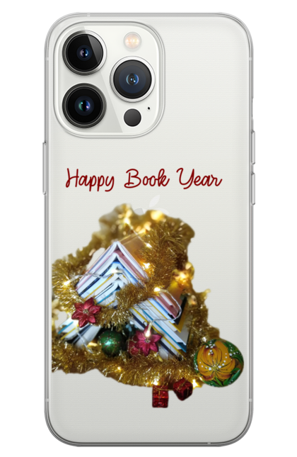 Чохол для телефону з принтом "Щасливого книжкового року". Зима, книга, книголюб, книжки, новий рік, новорічна ялинка, різдво, різдвяна ялинка, свято. futbolka.stylus.ua