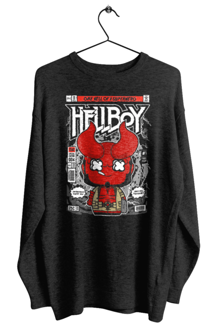 Світшот жіночий з принтом "Hellboy". Дивуватися, диявола, комікси, комікси dc, пекельний хлопець, пекло, хлопчик. Funkotee