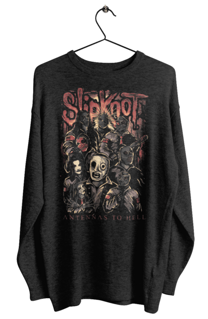 Світшот жіночий з принтом "Slipknot". Slipknot, альтернативний метал, грув метал, музика, ню метал, рок група. CustomPrint.market