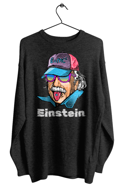 Світшот жіночий з принтом "Альберт Ейнштейн". Альберт ейнштейн, гумор, ейнштейн, ейнштейн в кепке, мем, патріотична, приколи, формула. ART принт на футболках