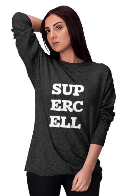 Світшот жіночий з принтом "SUPERCELL". Для детей, игры, мобильные. ART принт на футболках