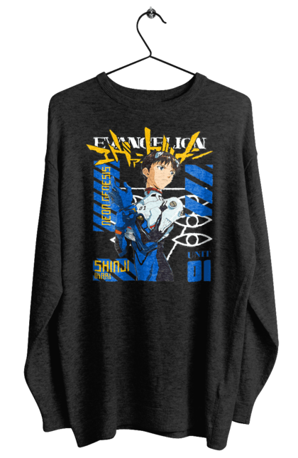 Світшот жіночий з принтом "Evangelion". Аніме, єва, євангеліон, манга, нерв. Funkotee