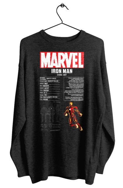 Світшот жіночий з принтом "MARVEL (ЗАЛІЗНА ЛЮДИНА)". Герой, залізна людина, комікс, костюм, марвел, марвел комікс, старк, супергерой, тоні старк. CustomPrint.market