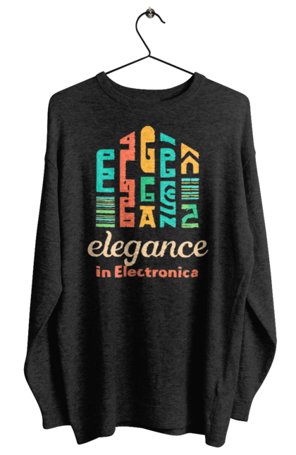 Світшот жіночий з принтом "Elegance in Electronica". Диджей, клуб, музика, стиль, техно. CustomPrint.market