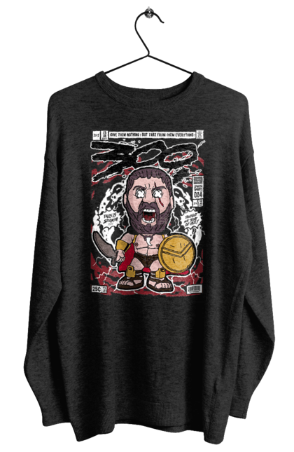 Світшот жіночий з принтом "Leonidas 300". 300, леонід, леонід 300, спарта. Funkotee