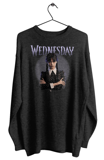 Світшот жіночий з принтом "Wednesday Addams". Netflix, wednesday addams, академія невермор, венздей, серіал. ART принт на футболках