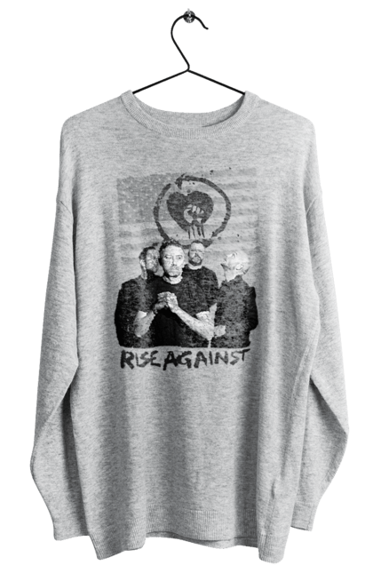 Світшот жіночий з принтом "Rise Against. Real American punk rock". Tim mcilrath, мелодик хардкор, музика, панк рок, панк рок гурт, райс егейнст, сша, хардкор панк. KRUTO.  Магазин популярних футболок