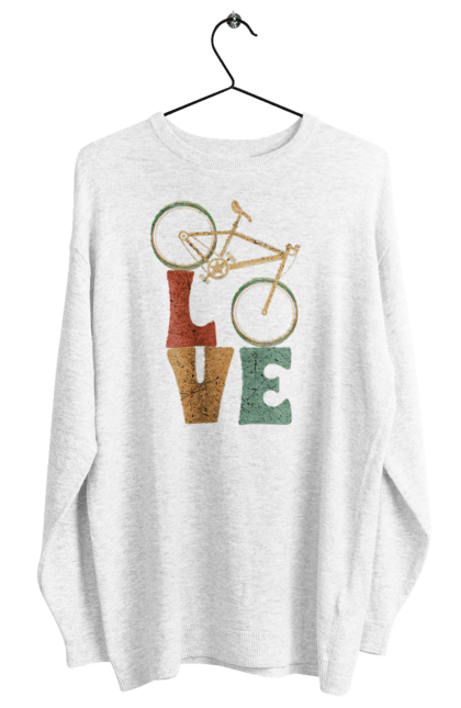 Світшот жіночий з принтом "Велосипед Love". Велик, вело, велогонщик, велосипед, велоспорт, велотуризм, спорт. futbolka.stylus.ua