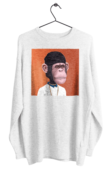 Світшот жіночий з принтом "Мавпочка 4". Nft, персонаж, принти, ручне малювання, футболки. CustomPrint.market