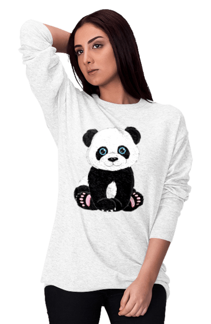 Світшот жіночий з принтом "Панда". Panda, медведь, мишка, панда. aslan