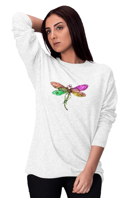 Світшот жіночий з принтом "Метелик". Vintage, барвистий, гарна, естетичний, комаха, літо, метелик, природа, тварина, фіолетовий. CustomPrint.market