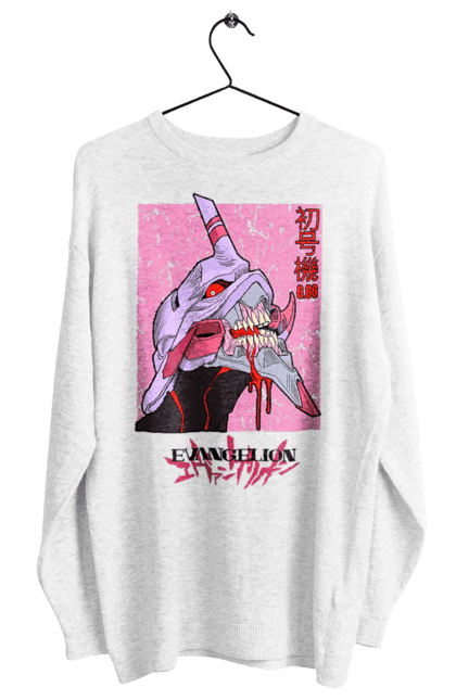 Світшот жіночий з принтом "Євангеліон". Neon genesis evangelion, nerv, аніме, єва, євангеліон, манга, серіал. CustomPrint.market