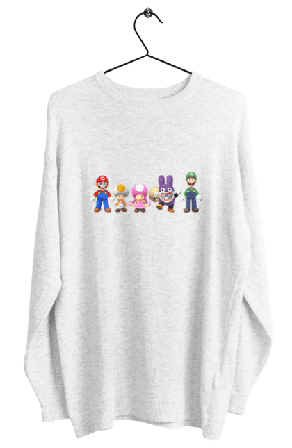 Світшот жіночий з принтом "Брати Супер Маріо". Mario bros, nintendo, super mario bros, брати супер маріо, гра, маріо, персонаж. futbolka.stylus.ua
