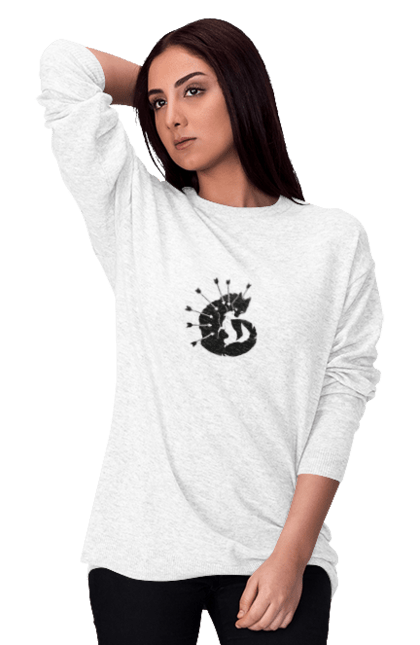 Світшот жіночий з принтом "Лисиця". Звірі, лисиця, стріли, тварини. CustomPrint.market
