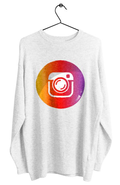 Світшот жіночий з принтом "Instagram". Cool, gram, insta, instagram, orange, popular, red. CustomPrint.market