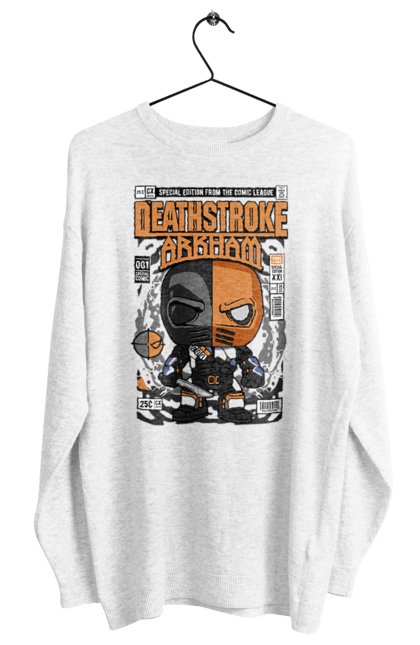 Світшот жіночий з принтом "Death Stroke". Без масок, бетмен, жартівник, кажан, комікси, комікси dc, людина, смертельний удар, темний король. Funkotee
