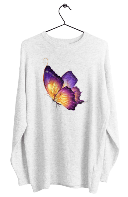 Світшот жіночий з принтом "Фіолетовий метелик". Метелик, фіолетова метелик. CustomPrint.market