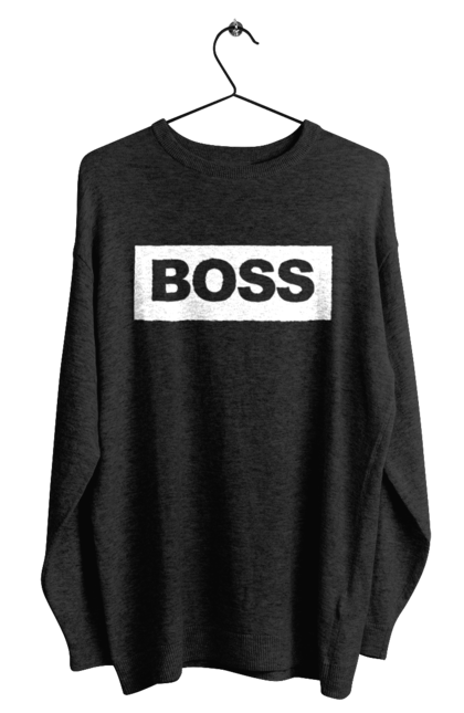 Світшот чоловічий з принтом "Boss". Босс, головний, господар, директор, шеф. ART принт на футболках