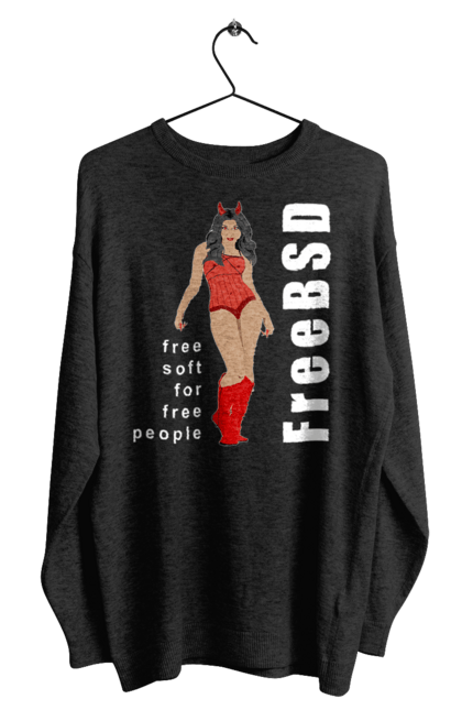 Світшот чоловічий з принтом "Freebsd Для Вільних". Bsd, freebsd, unix, адміністратор, айті, айтішник, безкоштовна, безкоштовно, бестія, білий, вільна, демон, демонесса, дівчина, для дорослих, доступність, еротика, еротична, жінка, незалежність, операційна система, ос, програміст, програмне забезпечення, свобода, сисадмін, система, системний адміністратор, софт, текст, червоний. ART принт на футболках