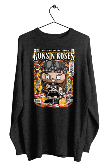 Світшот чоловічий з принтом "Axl Rose (Guns N’ Roses)". Guns n` roses, ексл роуз, метал, рок. Funkotee