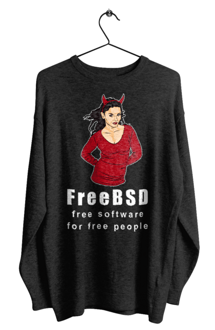 Світшот чоловічий з принтом "Freebsd Для Вільних". Bsd, freebsd, unix, адміністратор, айті, айтішник, безкоштовна, безкоштовно, бестія, білий, вільна, демон, демонесса, доступність, незалежність, операційна система, ос, програміст, програмне забезпечення, свобода, сисадмін, система, системний адміністратор, софт, текст, червоний. ART принт на футболках