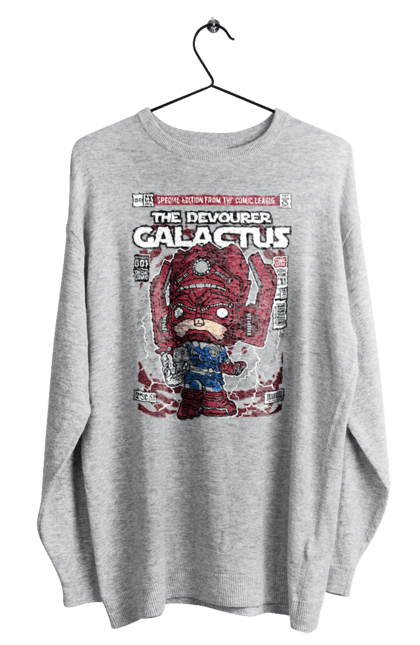 Світшот чоловічий з принтом "Galactus". Галактус, дивуватися, комікси, простір. Funkotee